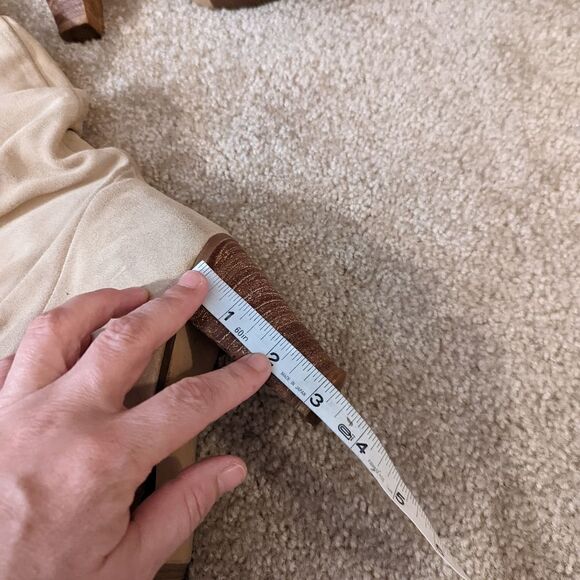 VINTAGE western style pull on suede slouch boot metal tips high heel euc sz 10 - Picture 9 of 13